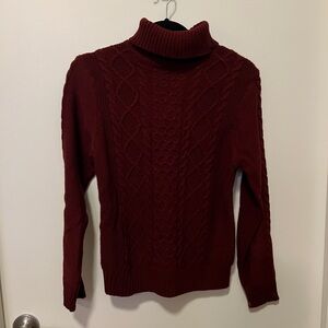 SHEIN Burgundy Cowl Neck Knit Sweater